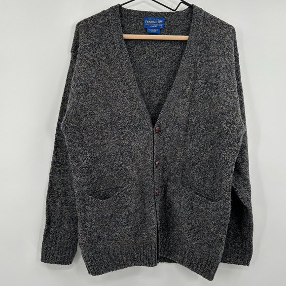 Pendleton Washable Shetland Wool Granpa Dad Woven Button Cardigan - Picture 1 of 8